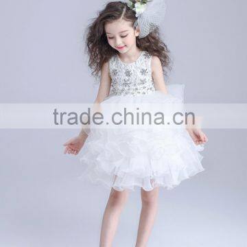 2017 8 Years Girl Dress Designs Cake Satin Dresses photo-3