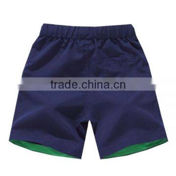 Navy Blue Drawstring Contrast Inner Band Board Shorts for Men photo-3