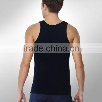100%Cotton Fitness Black Gym Vest for Men photo-3