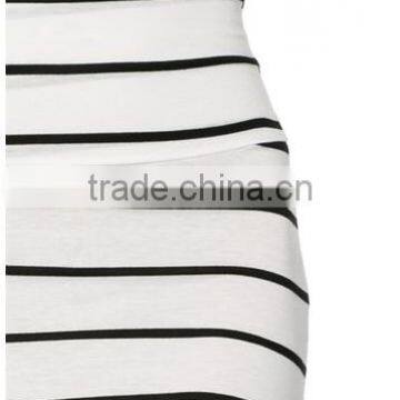 Wholesales Women's High Waisted A-Line Knit Stripe Midi Skirt photo-6
