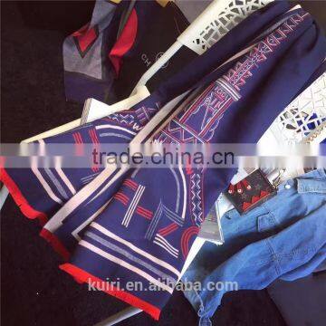 Scarf Brand Women Cashmere Shawl Pink Sailboat Printed Winter Warm Ladies Femme Female Pashmina Design Silk Cape photo-2