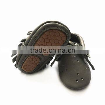 Wholesale Hard Sole Prewalker Boys Girls Leather Baby Shoes Moccasins photo-2