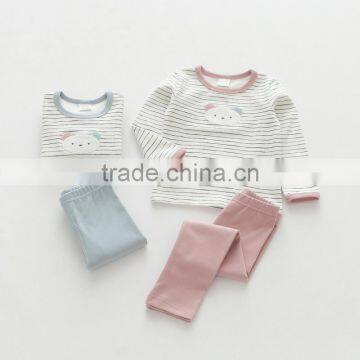 Autumn cute style cotton high quality wholesale girl pajamas