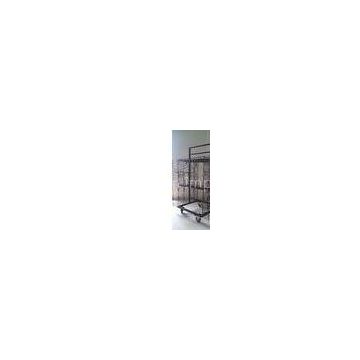 Four sided Wire Display racks /  Shelving with wheels with two side panels, 2 brakes