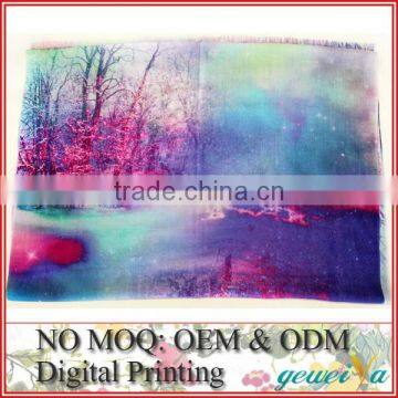 No MOQ Custom Digital Printed Pashmina Scarves