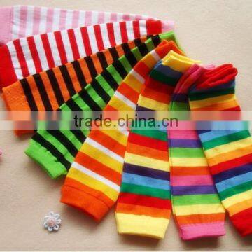 Mixed design wholesale rainbow baby kids leg warmer knitted infant cute cotton leg warmers