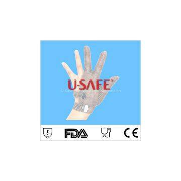 wholesale 	American Materials100% Real Steel Mesh Stainless Steel Mesh Anti-cutting breathable butcher safety hand work glove