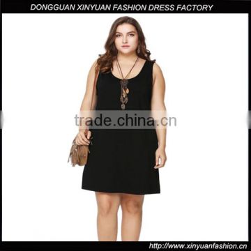 Summer Women Sleeveless Custom Plus Size Black Halter Dresses Ladies Loose Casual Midi Dress