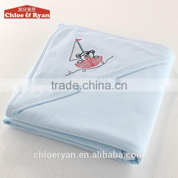 100% cotton and polyester blue color baby blanket