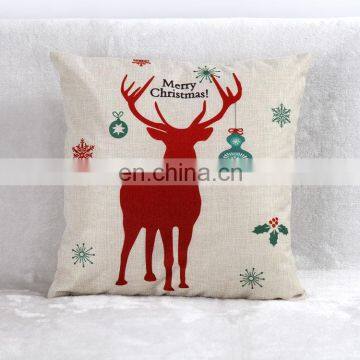 Creative Christmas Deer Linen Office Sofa Pillows Cushhion Cover photo-4