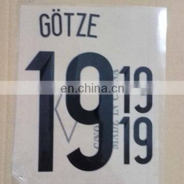 2014 world cup heat transfer soccer jersey name and numbers GOTZE 19 number stickers film
