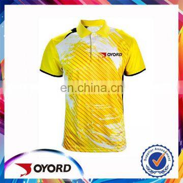 Accept small order sublimated golf shirt, wholesale yellow adult golf wear