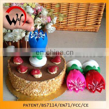 rotating birthday melody flower candle
