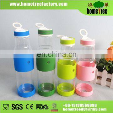 Clear Inner Glass Water Bottles With Silicone Sleeve