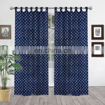 Cotton Hand Block Printed Curtains Multicolor Window Door Curtains Home Decor