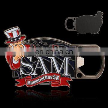customzied promotional bottle opener medal with magnet at backside