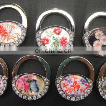 Free Sample Crystal Stone Folding Purse Bag Hook Handbag Hanger photo-2