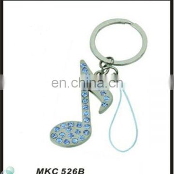 Fashion custom zinc alloy music note keychain