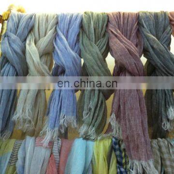 linen scarf 42s fresh comfortable natural scarf good quality two color scarf