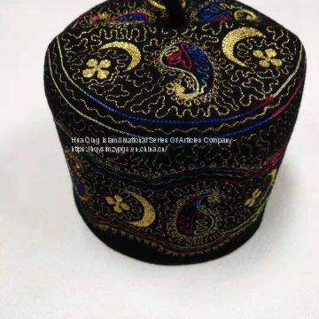 Sierra Leone Embroidered Wool Cap Africa Embroidered Wool Cap / Muslim Embroidered Wool Cap photo-2