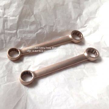Beryllium Copper or Aluminum Bronze Non Sparking Flat Handle Double Ring Wrench Spanner photo-2