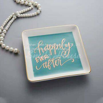 Square Shaped Ring Dishes, Jewelry Dishes. Trinket Dishes