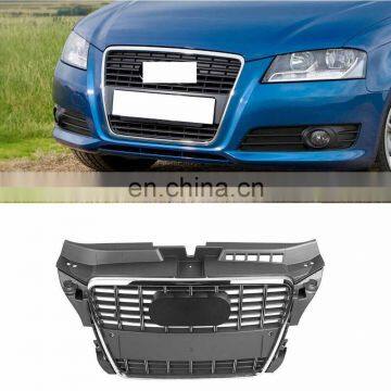 2009-2013 Front Bumper Protection Grille Hood Grill Gray Fit For A3 S3 8P