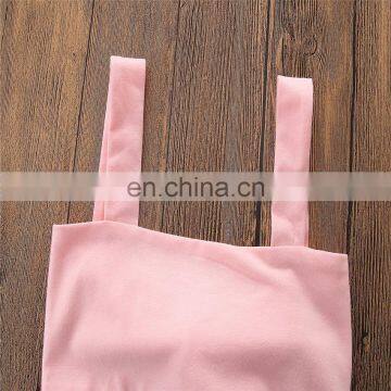 Newest Design Kids Sets Pink Slip Top And Flower Long Trousers Backless Summer Kids Girl Outfits photo-3