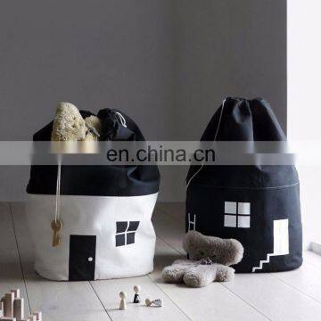 Kids Toy Storage Canvas Bags Duffle Storage Household Toy Bag With Drawstring Pouch Accessory for Toy Tent of Kids Room photo-2