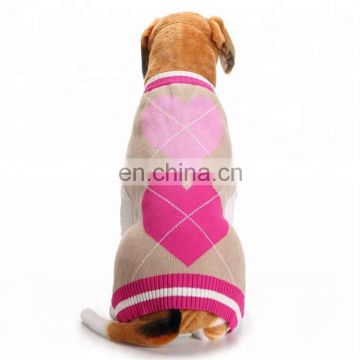 Popular kawaii pet clothing autumn and winter hand knit dog sweater