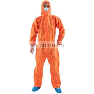 Waterproof Chemical Resistant Safety Protective Microporous PP SMS PE Disposable Coverall