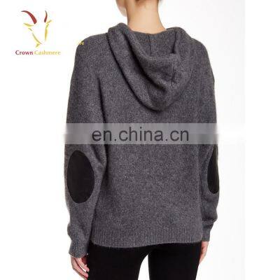 Ladies Cashmere Pullover Hoodie Sweaters With Kangaroo Pocket photo-2