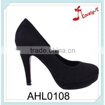 Fashion woman high heel dress shoes round toe stiletto shoes