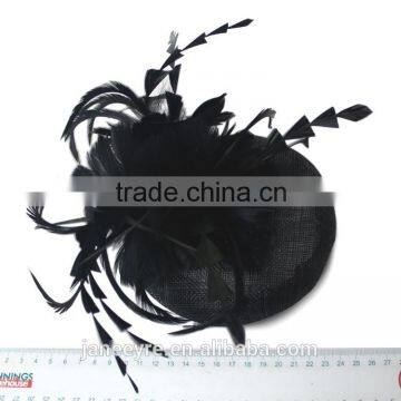 New Design Fashion Black Hairwear Fascinator With Feather Flower photo-5