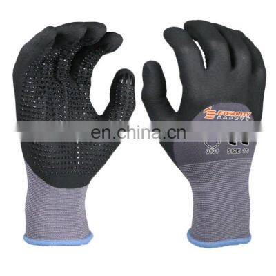 Industrial nitrile worker coated knit wrist cuff nitrile coated factory construction building worker gloves