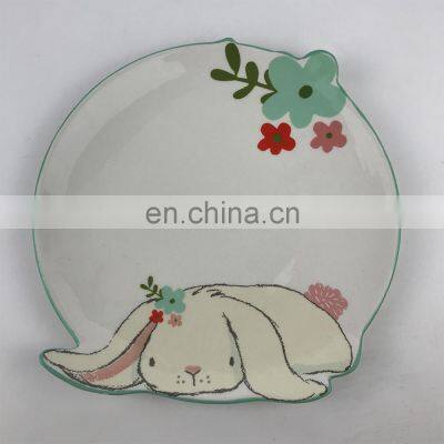 2020 Ceramic Easter Bunny Plates Tray Dish