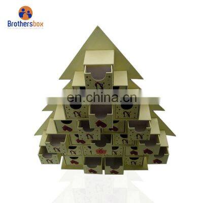 chocolate packaging boxes gift box christmas tree advent calendar cardboard box custom design christmas advent calendar