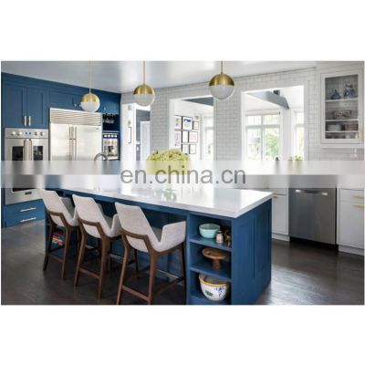 Modern blue Luxury lacquer kitchen cabinet custom shaker design