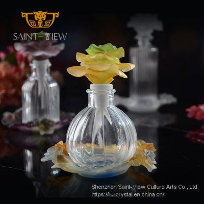 High Grade Arabic Dresser Decor Perfume Essential Oil Bottle Carving Flower Design Bottle Wholesale