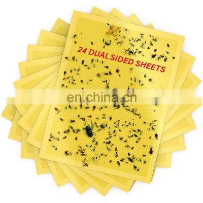 Dual-Sided Yellow Sticky Traps for Flying Plant Insect Like Fungus Gnats, Aphids, Whiteflies, Leafminers