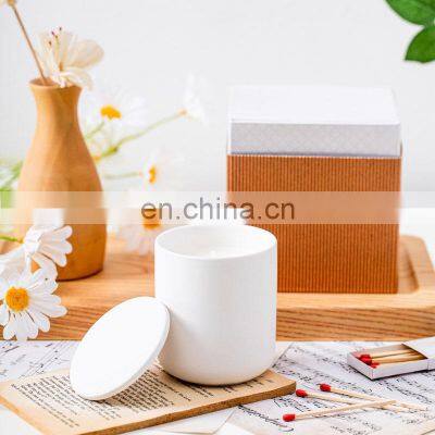 ENO Handmade Soy Candles Scented Luxury Private Fragrance Oil Scented Candles Private Label Ceramic Scented Candle Jar With Lid