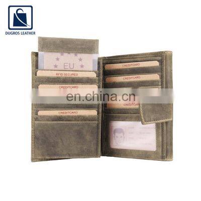 Vintage Look New Arrival Matching Stitching Luxury Pattern with Polyester Lining Material Men Genuine Leather Wallet