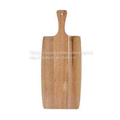 Custom Acacia Wood Cutting with Handle Wooden Chopping Block Serving Breakfast Cheese Boards