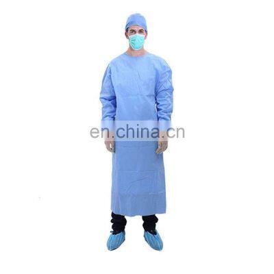 Disposable Sterile hospital Patients Surgical Gown sms knitted cuffs ppe nonsurgical gowns