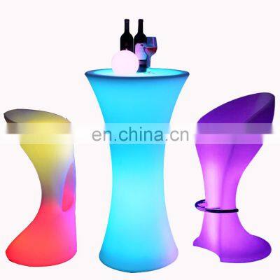 wireless illuminated party bar table modern glowing coffee shop led chair rechargeable party lights bar tables outdoor furniture