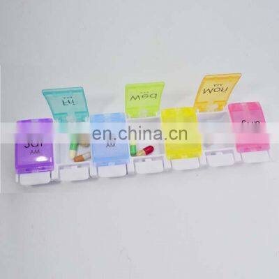 Hot Sell Large Compartment Weekly Pill Box Cases 7 Days Pill Box Organizer With Spring Open photo-3