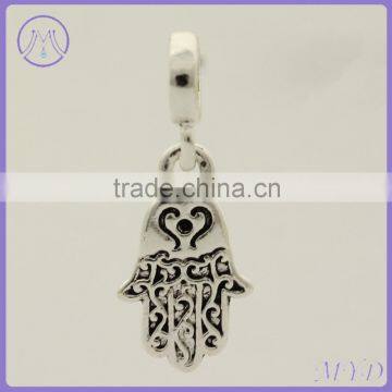 925 sterling silver hamsa hand dangle charm fit European charms bracelet