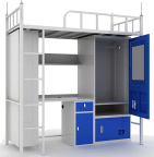 School bed with desk and storage cabinet