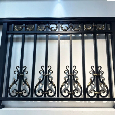 Outdoor Wrought Iron Security Fence | Galvanized Wrought Iron Style Fencing for Villas & Courtyards