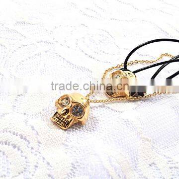 Stainless Steel Necklace Chain Skull Plated Gold Skull Necklace photo-4